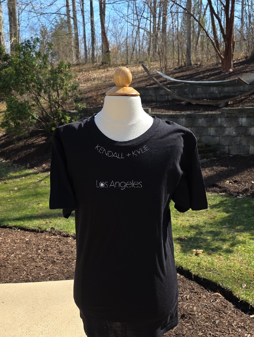 Kendall & Kylie Black Tee with Los Angeles Logo